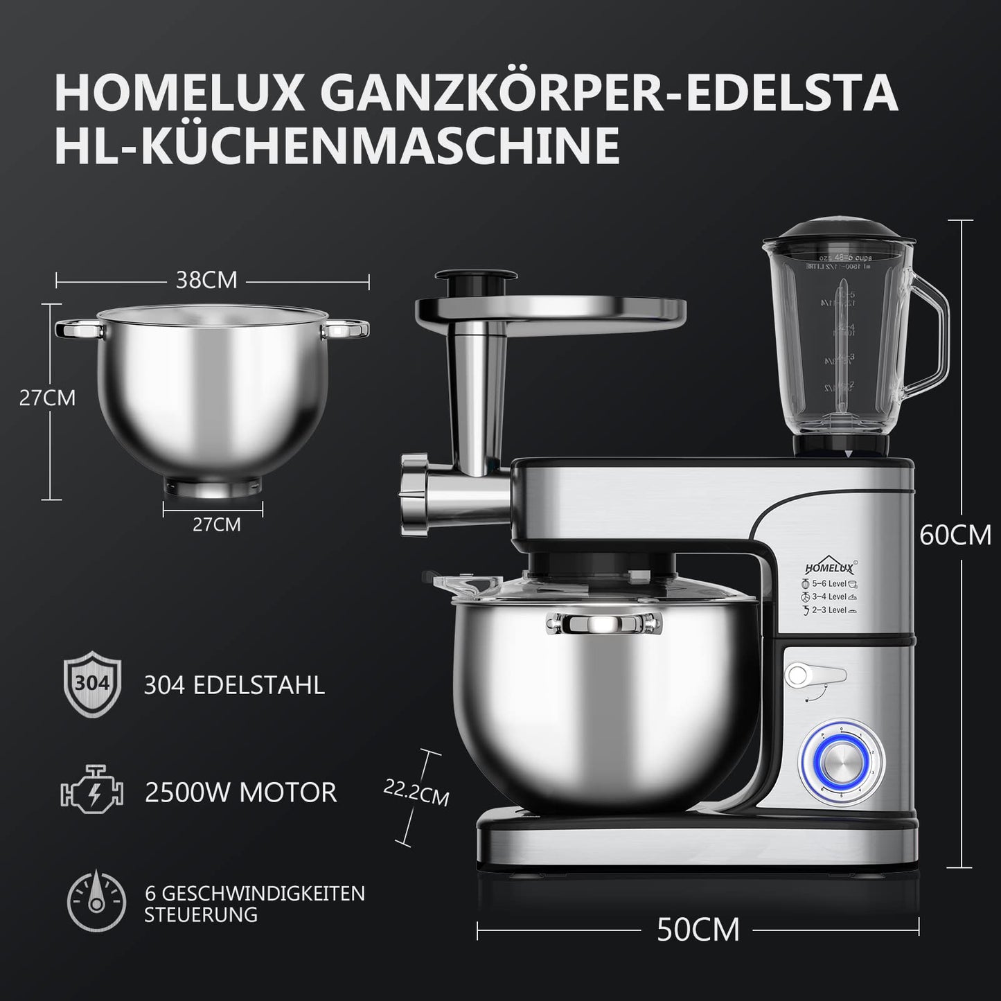 3 IN 1 HOMELUX FOOD PROCESSOR