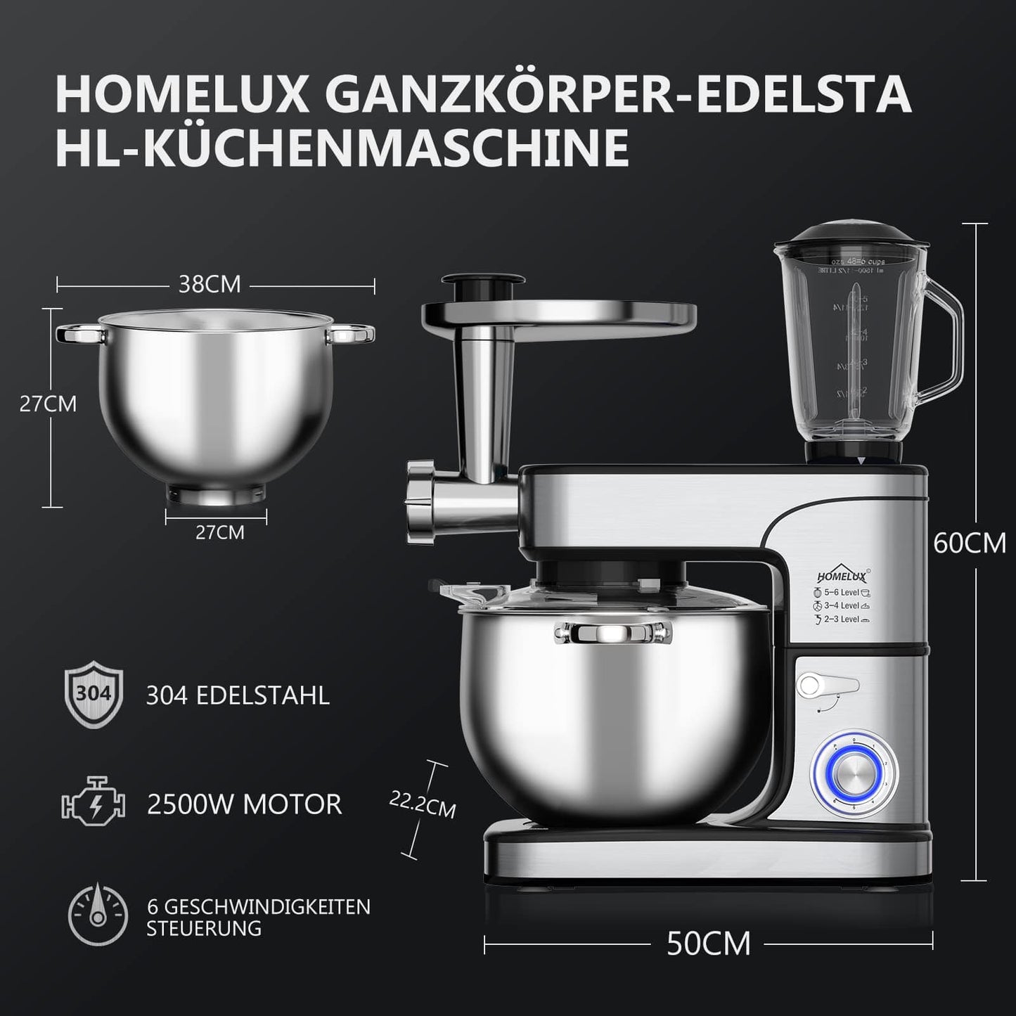 3 IN 1 HOMELUX FOOD PROCESSOR