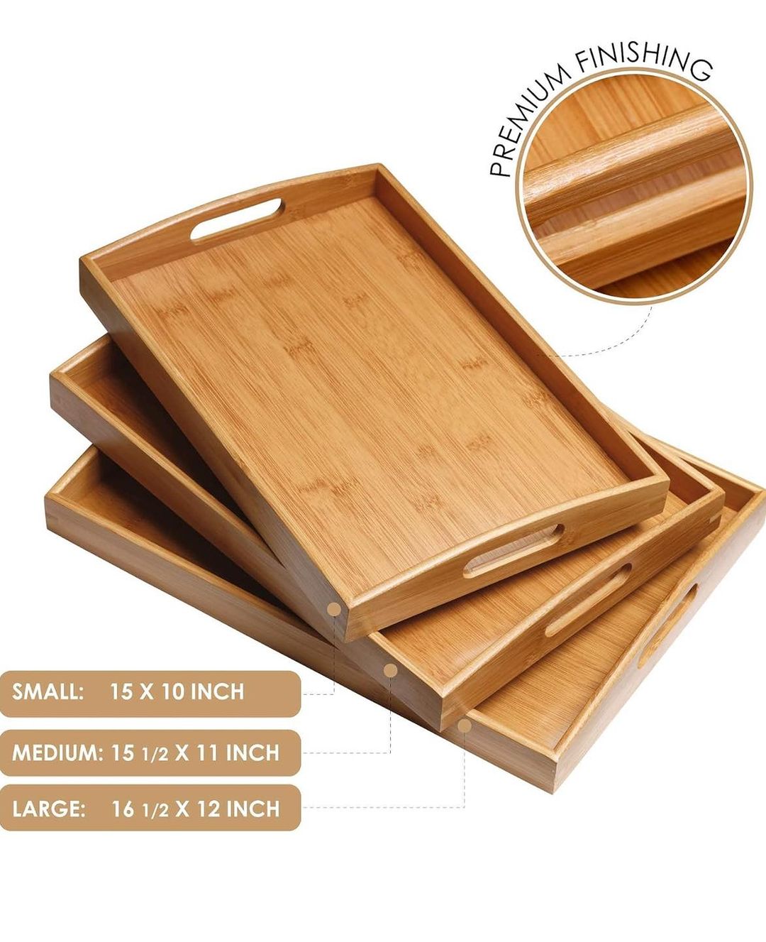 Bamboo Serving 3pcs Tray