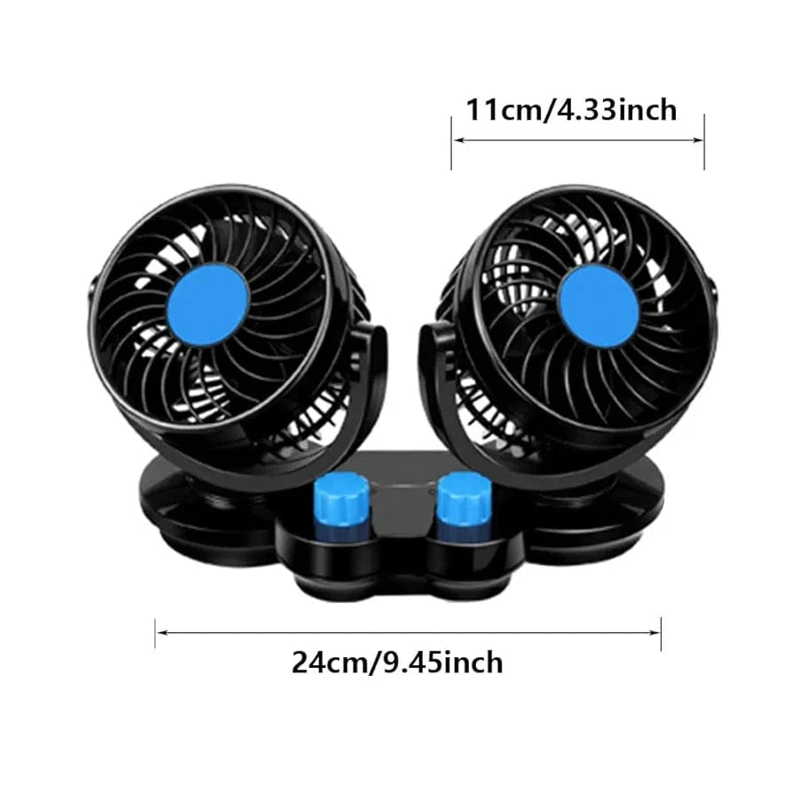 DOUBLE-HEADED VEHICLE FAN