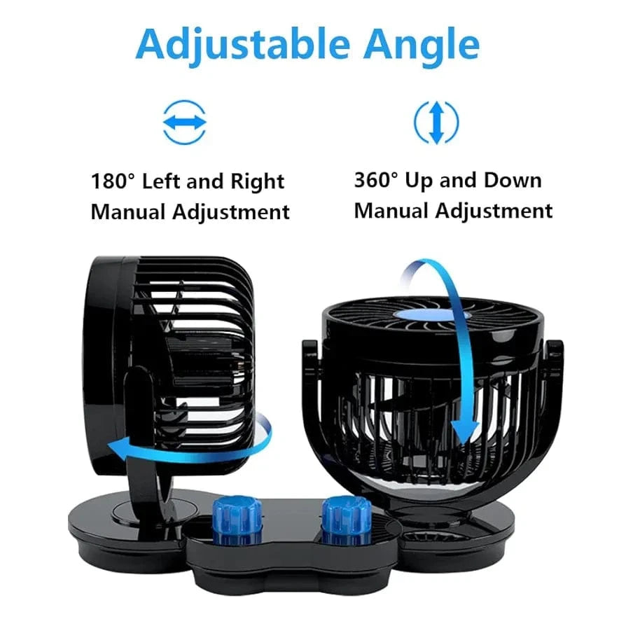 DOUBLE-HEADED VEHICLE FAN