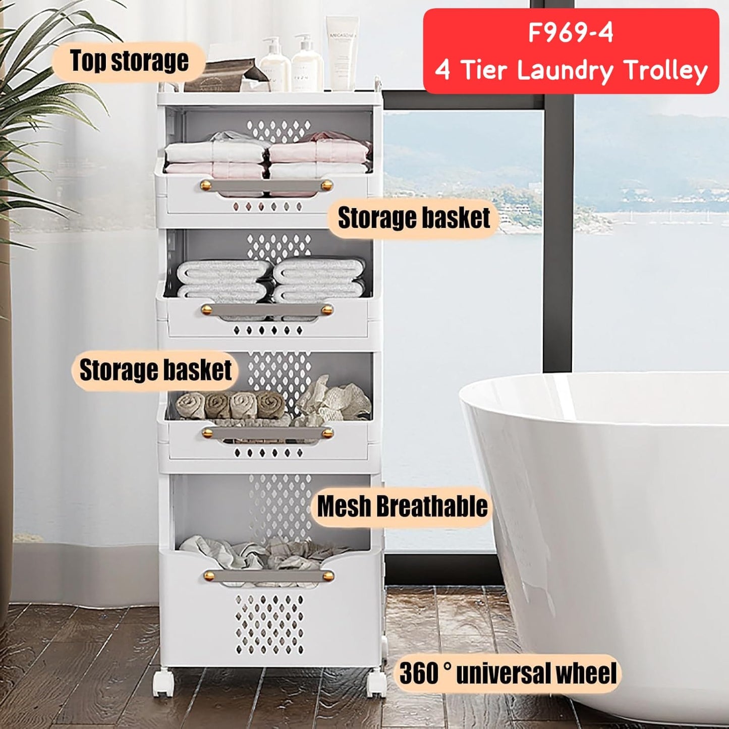 4 LAYERS LAUNDRY BASKET