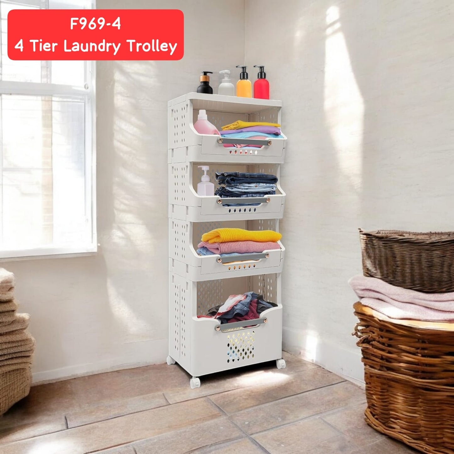 4 LAYERS LAUNDRY BASKET