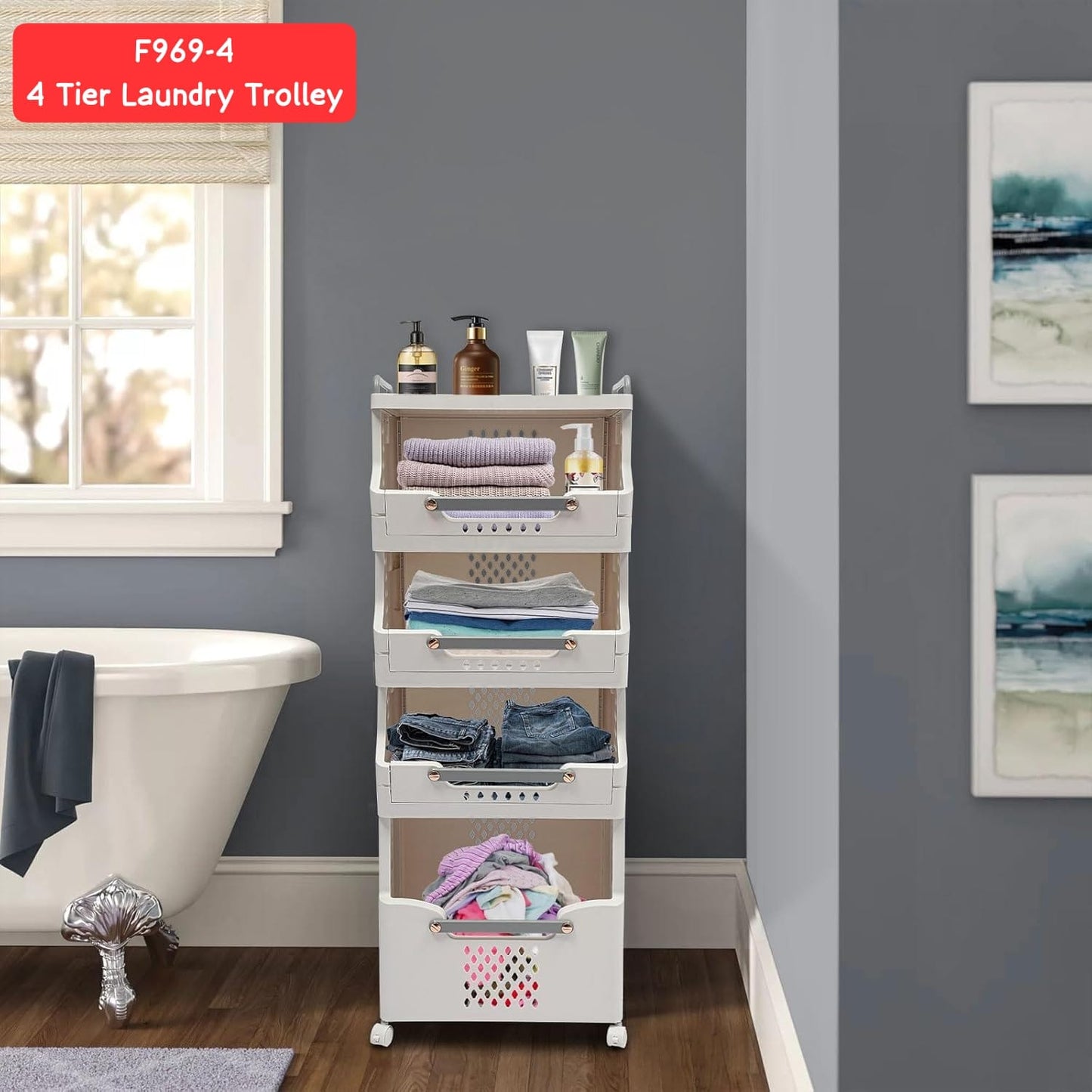 4 LAYERS LAUNDRY BASKET
