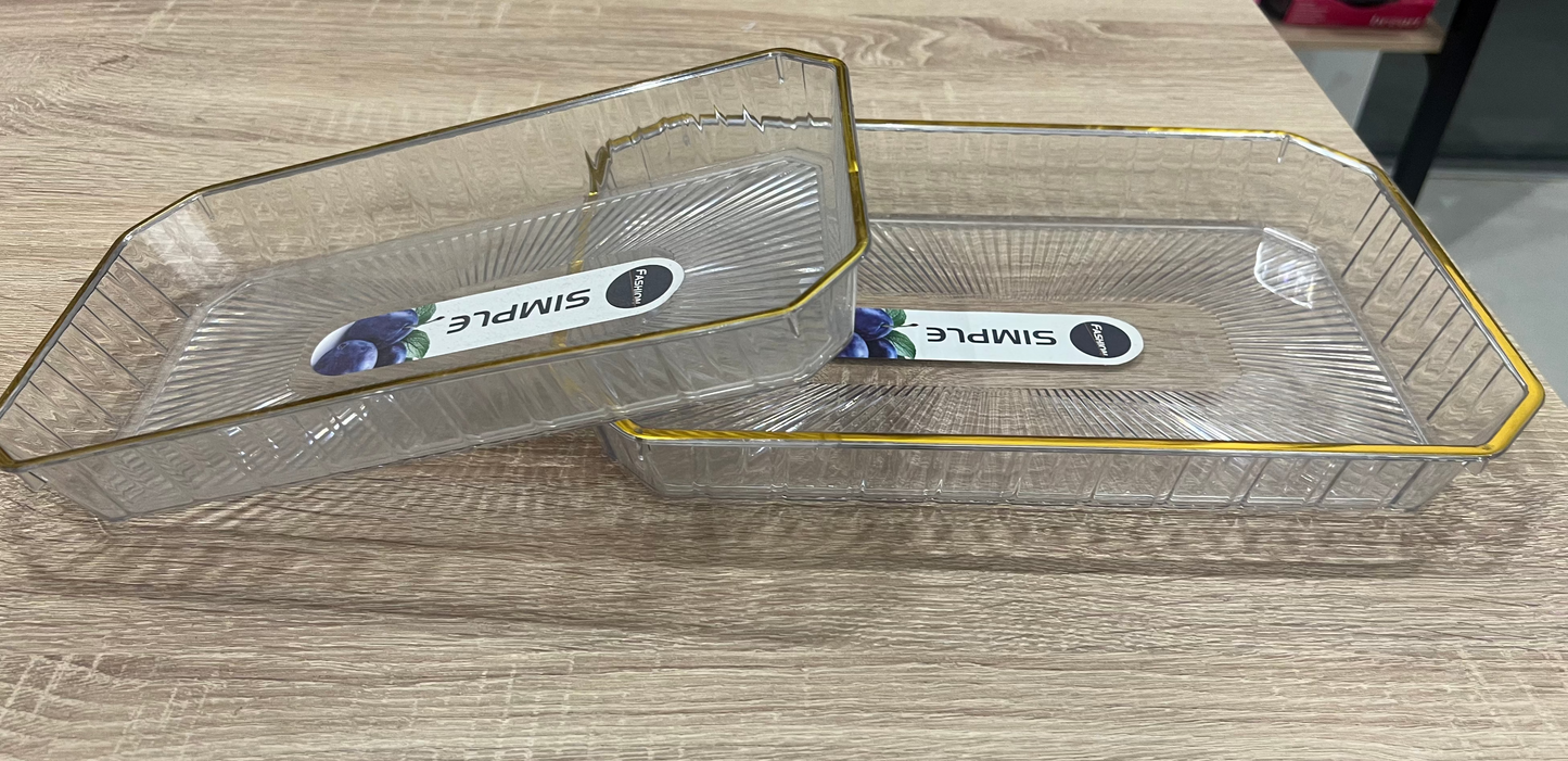 TRAY SET GOLD AND TRANSPARENT kt1206