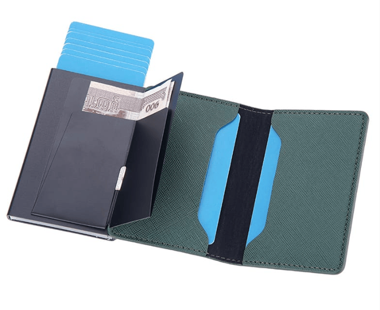BLUE LEATHER CARD HOLDER wa1077