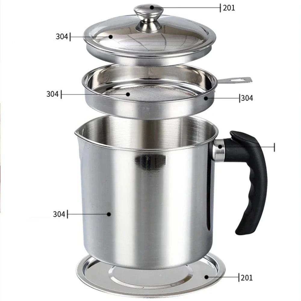 Stainless Steel Oil Filter Pot 1.8L