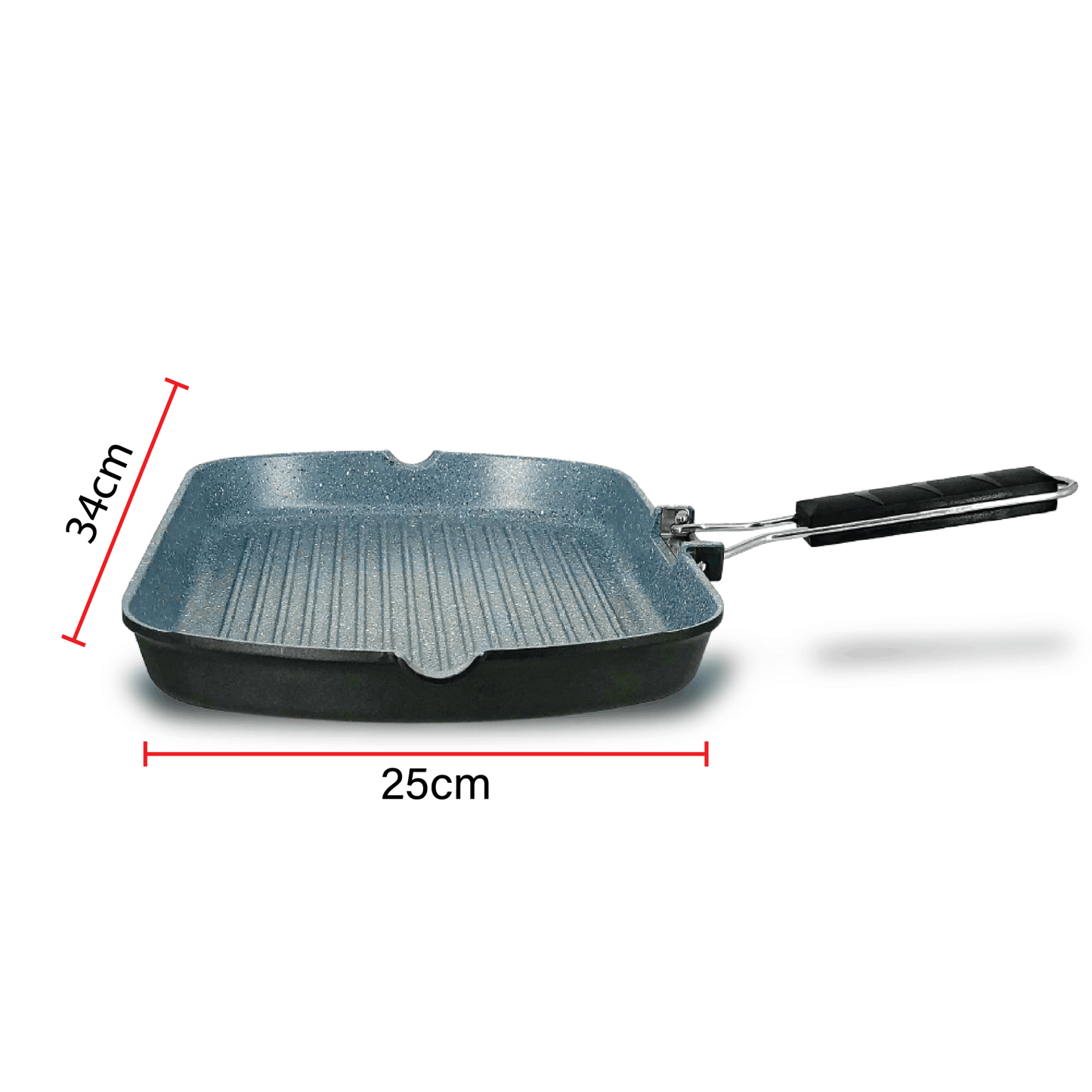 DORSCH NON -STICK GRILL PAN WITH FOLDABLE HANDLE