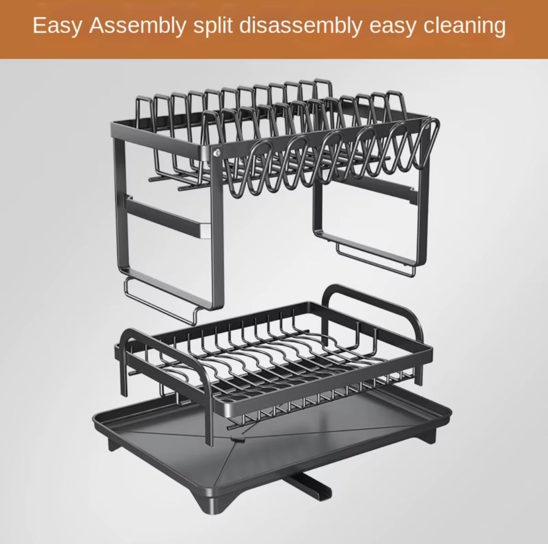 Drainable kitchen rack 2 tier