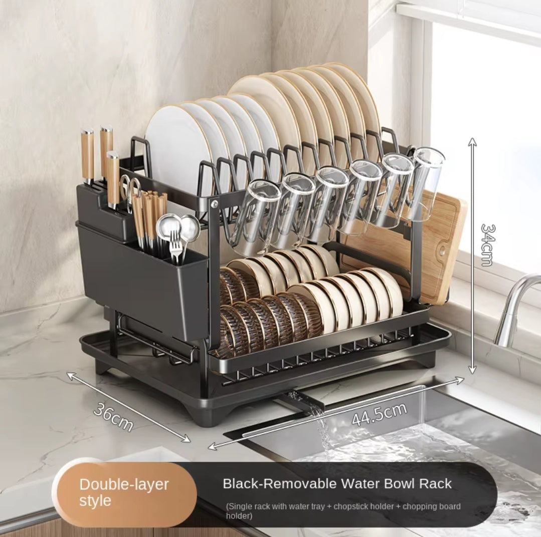 Drainable kitchen rack 2 tier