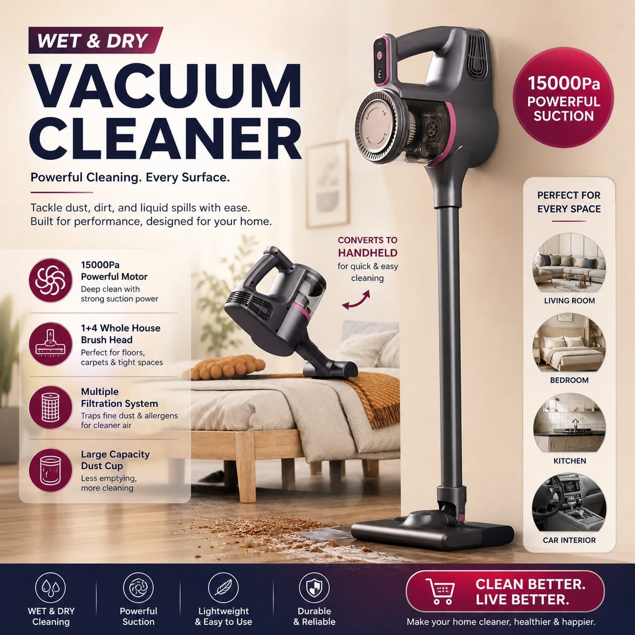 Wet & Dry Vaccuum Cleaner HI3817MX