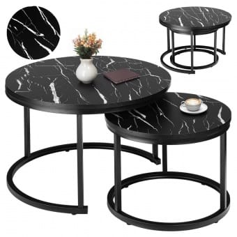 Marble Wood Tables Set of 2 HI7524QN