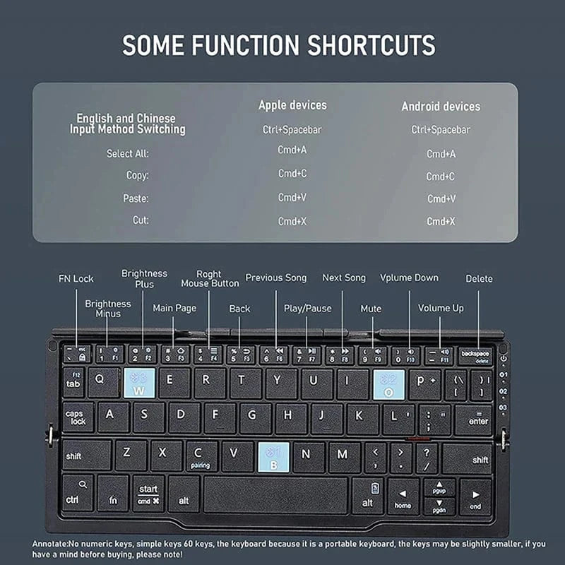Wireless Foldable BOW Keyboard
