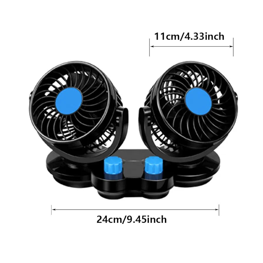 DOUBLE-HEADED VEHICLE FAN