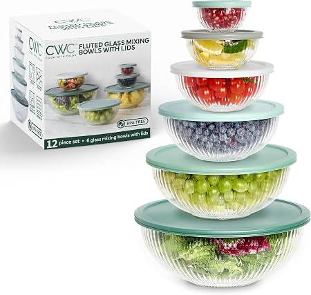 Glass 5 Bowls Set With Covers