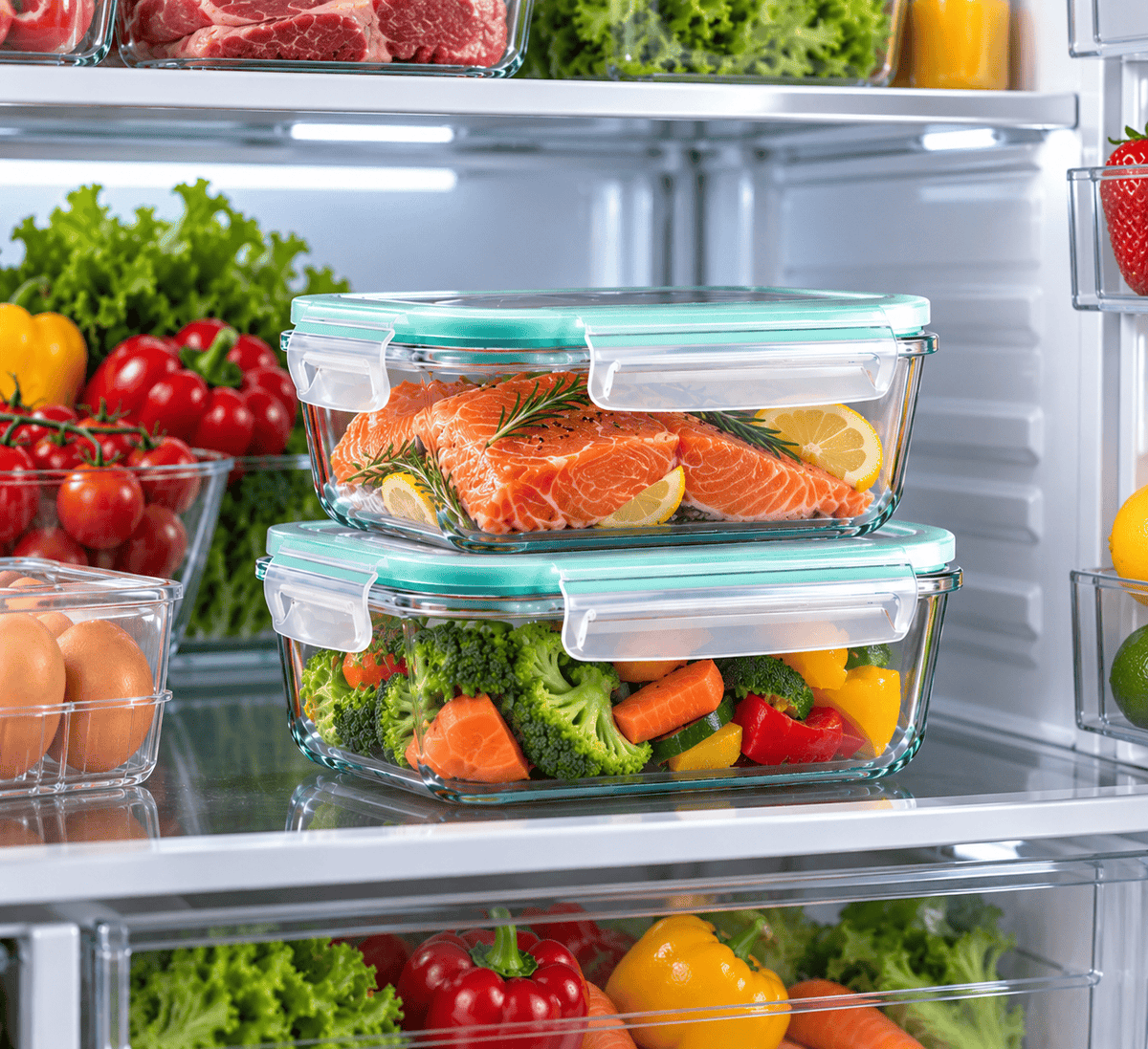 Glass Fridge Containers 4in1
