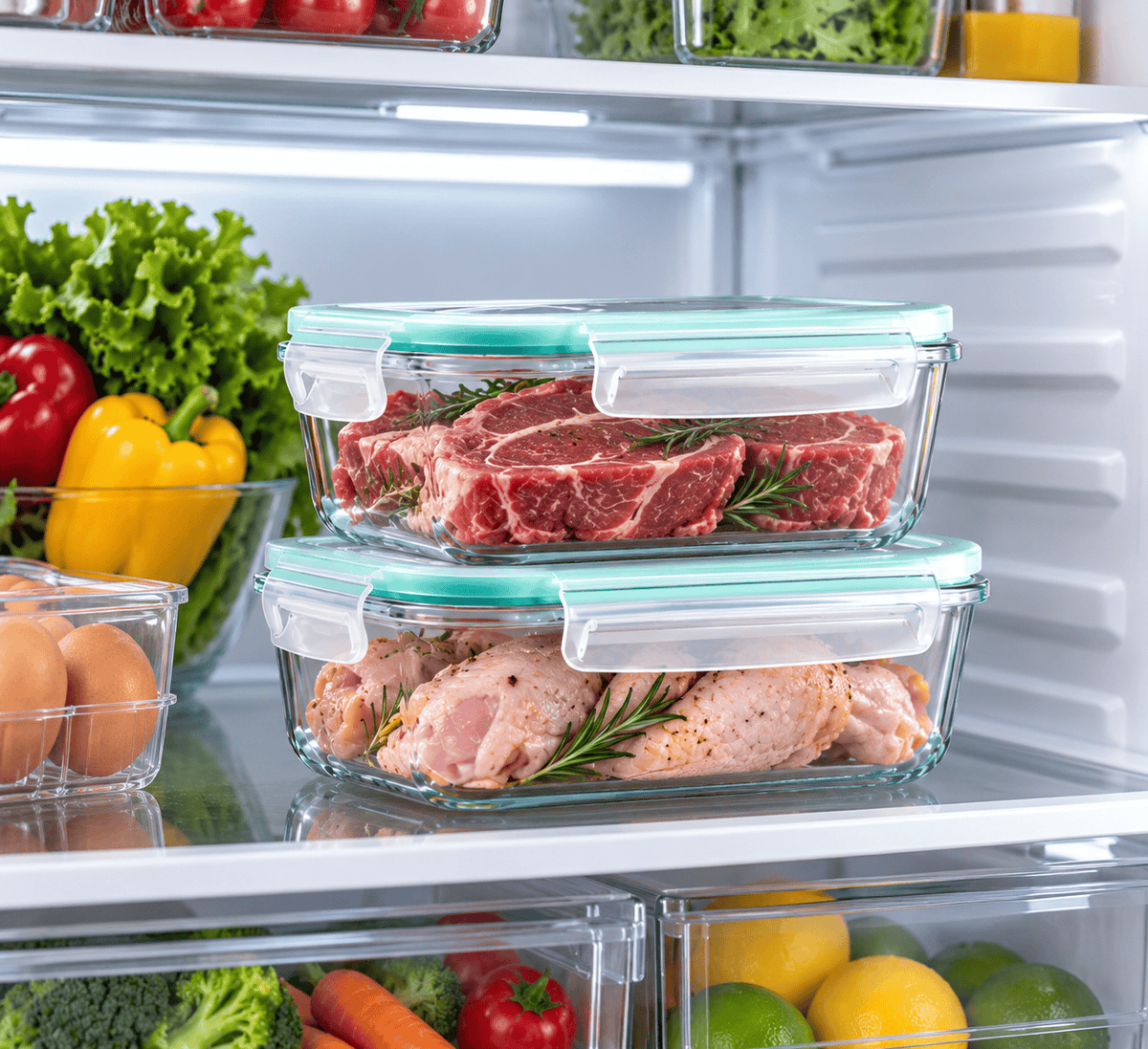 Glass Fridge Containers 4in1