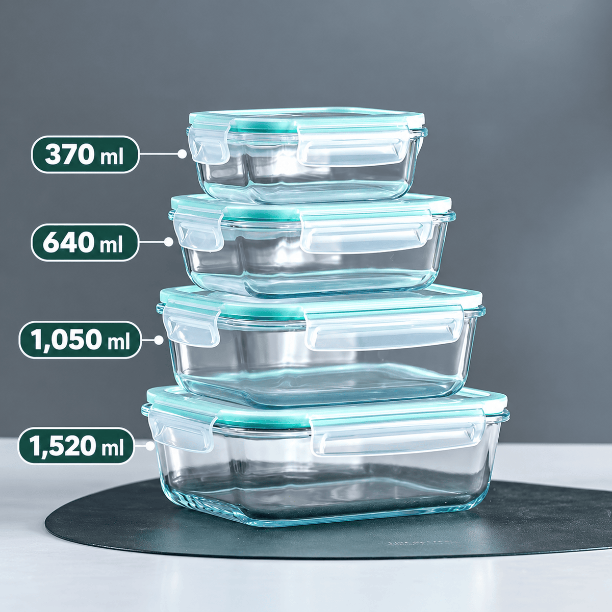 Glass Fridge Containers 4in1