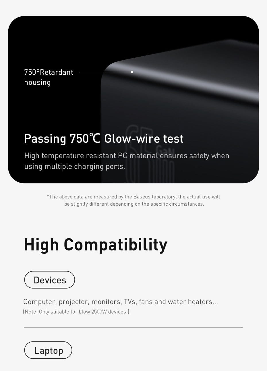 BASEUS DESKTOP POWER STRIP 65W  EA1080