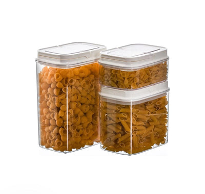 PLASTART 4PCS RECTANGULAR STORAGE CONTAINER WITH VACCUM LID KT1196