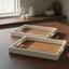 LEATHER WOOD TRAY SET KT2480