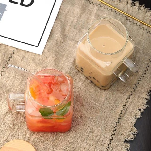 GLASS MUG WITH WOOD COVER kt1263