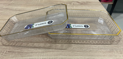 TRAY SET GOLD AND TRANSPARENT kt1206