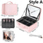 Makeup bag with mirror led