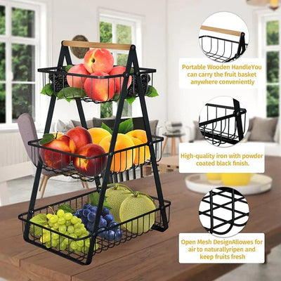 Metal Fruit Basket Stand