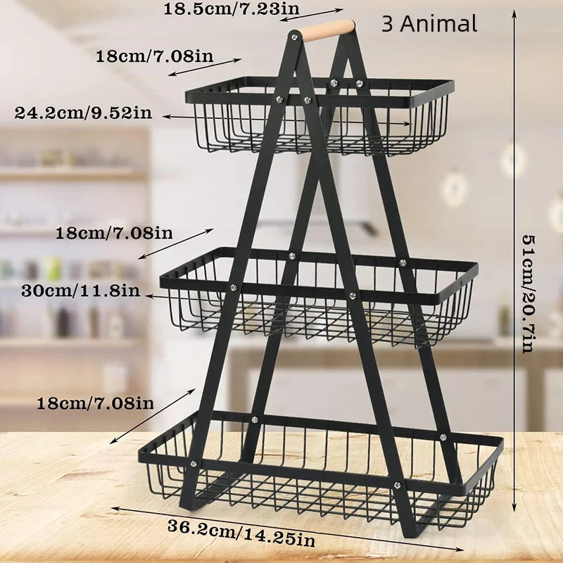 Metal Fruit Basket Stand