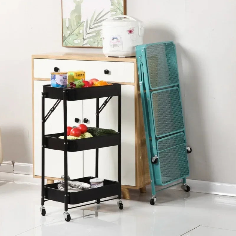 3 Layers foldable Storage Trolley