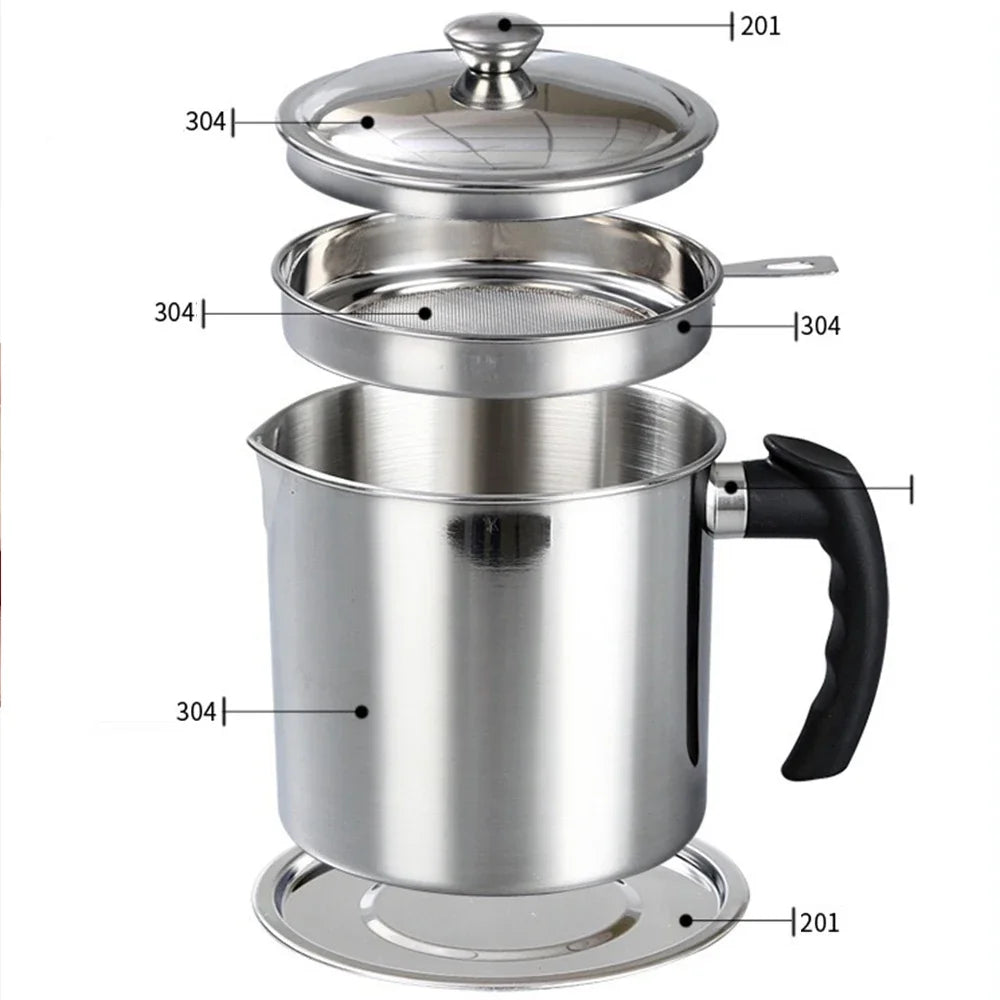 Stainless Steel Oil Filter Pot 1.3L