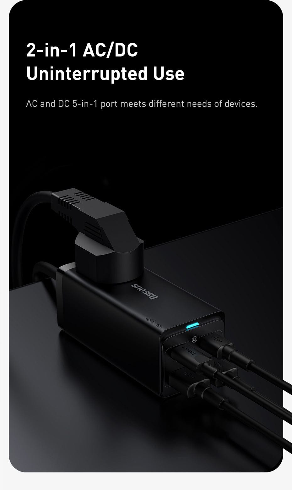 BASEUS DESKTOP POWER STRIP 65W  EA1080