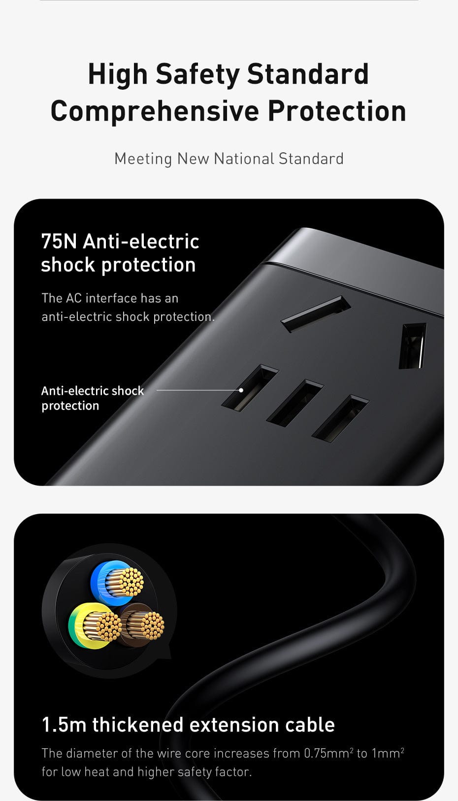 BASEUS DESKTOP POWER STRIP 65W  EA1080
