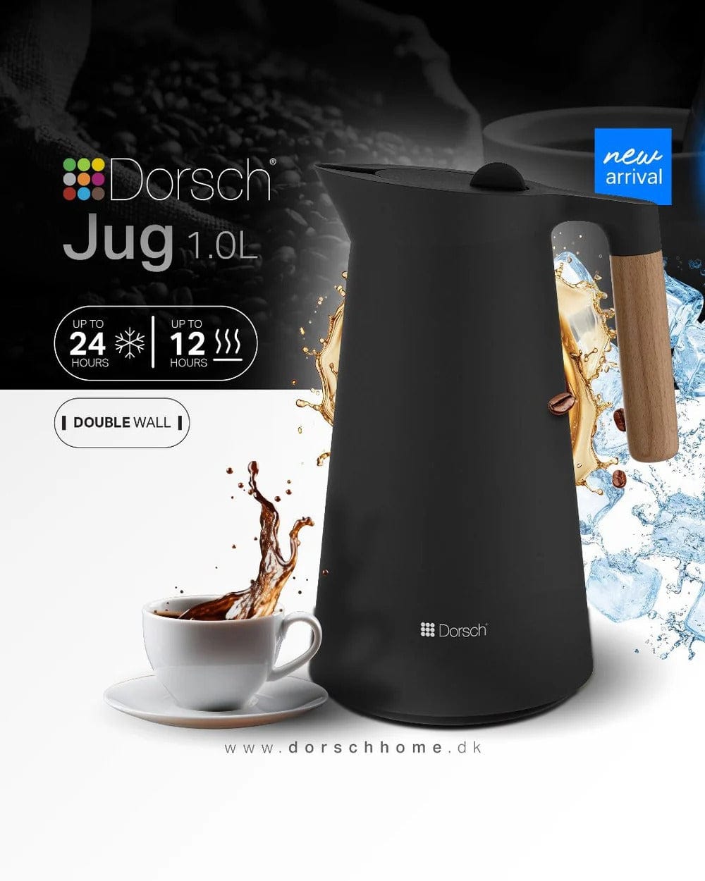 DORSCH BLACK JUG  1 L- DOUBLE WALL