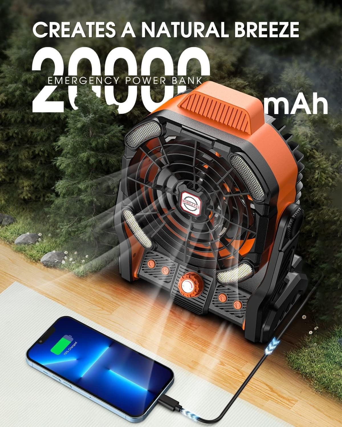 PORTABLE DOUBLE FAN POWERBANK HA2378