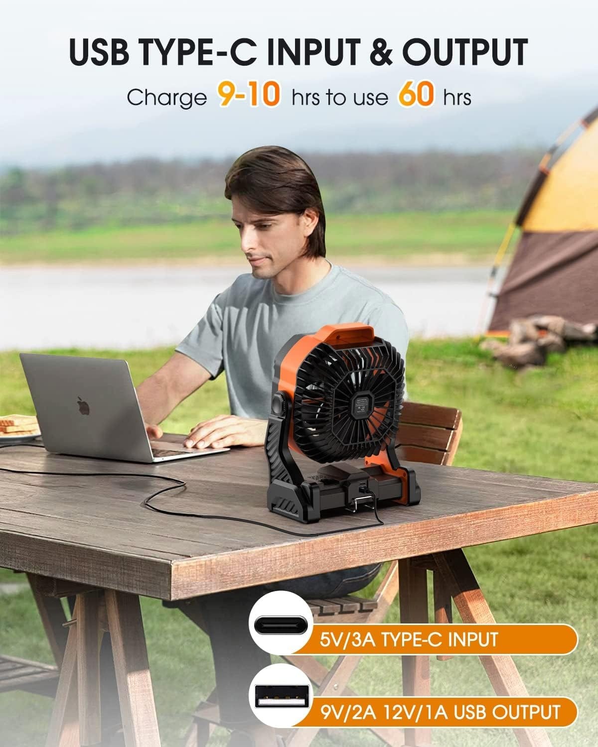 PORTABLE DOUBLE FAN POWERBANK HA2378