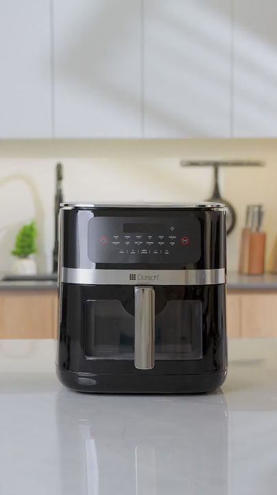 Load video: DORSCH AIR FRYER IN-VISION 7L