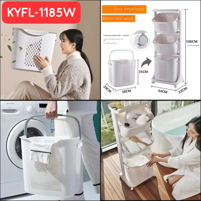 3 Baskets Laundary Stand
