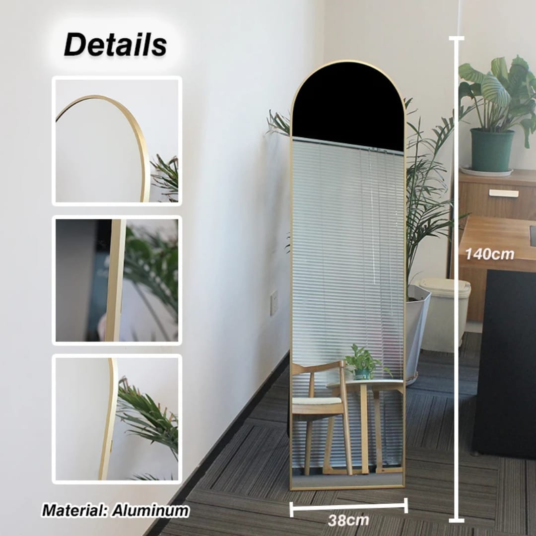 Aluminum Framed Arched Floor Mirror  HI5931QX