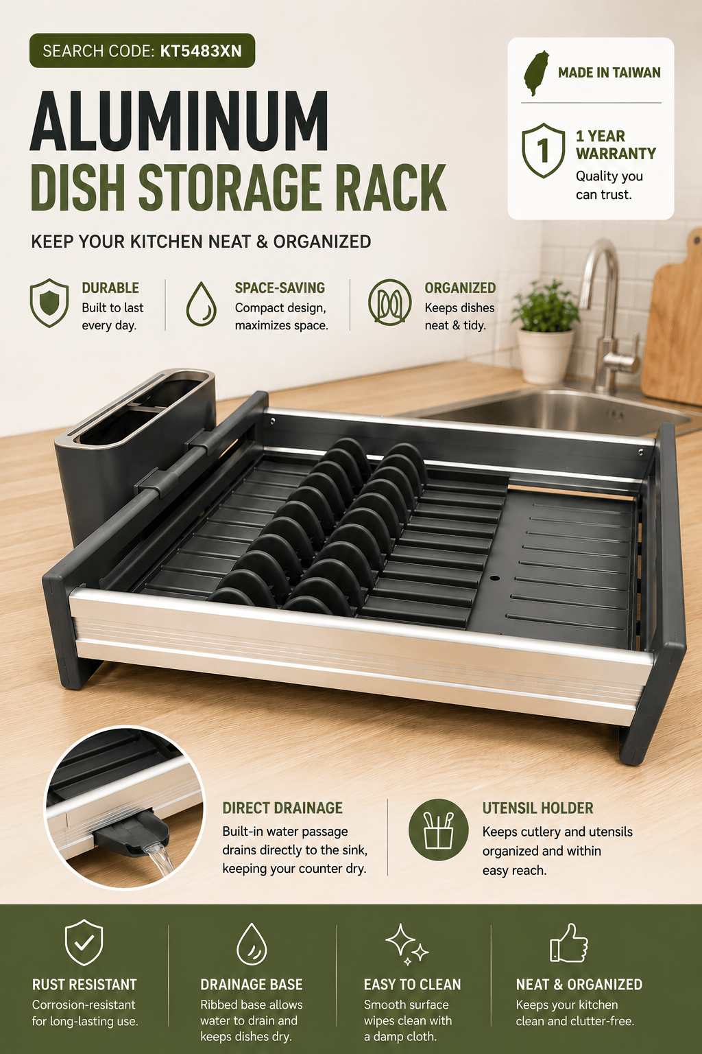Aluminum Dish Rack KT5483XN
