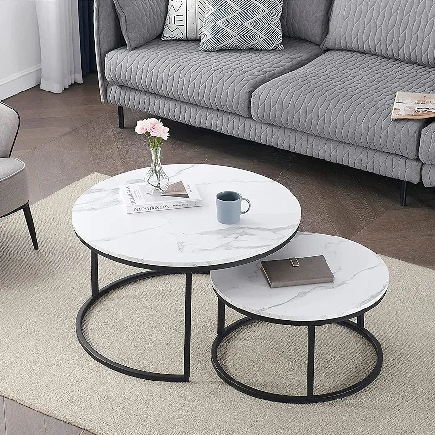 Marble Wood Tables Set of 2 HI7524QN