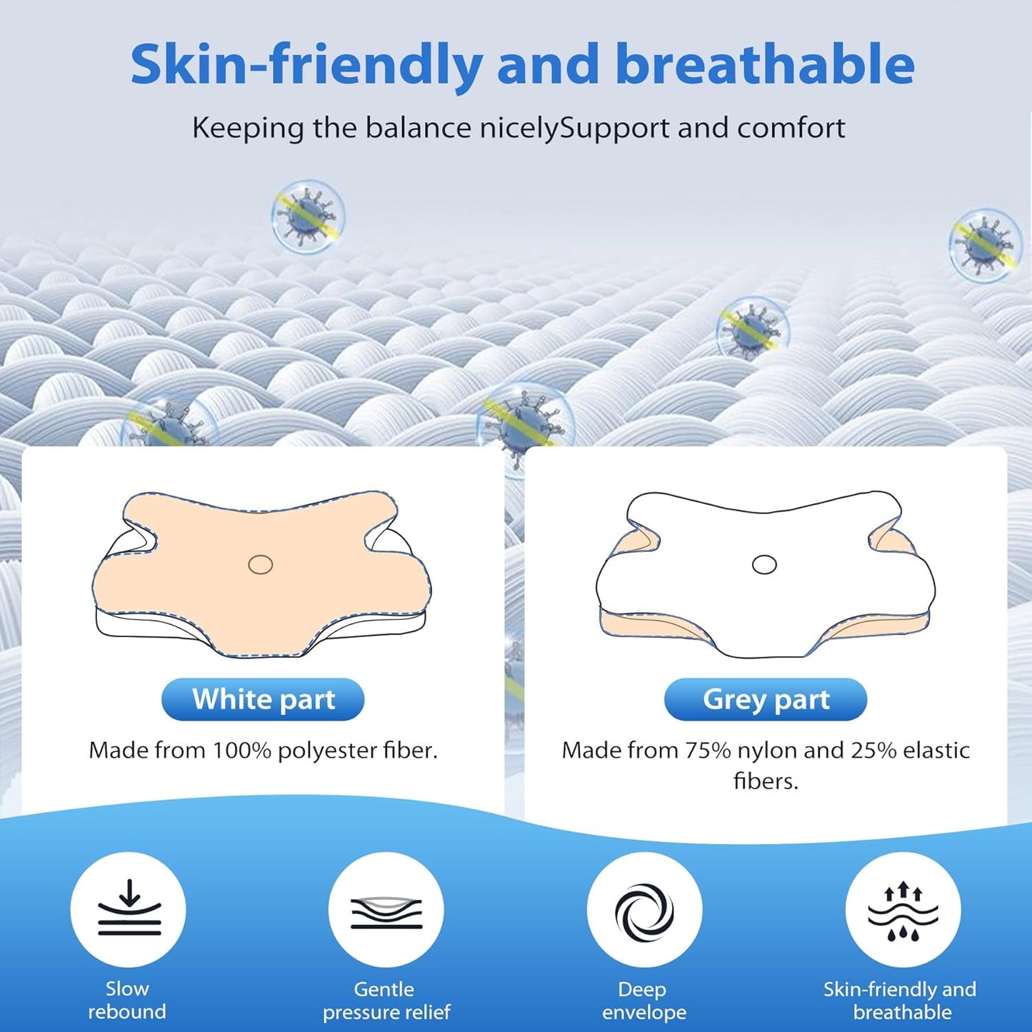 Memory Foam Orthopedic Pillow HP6008