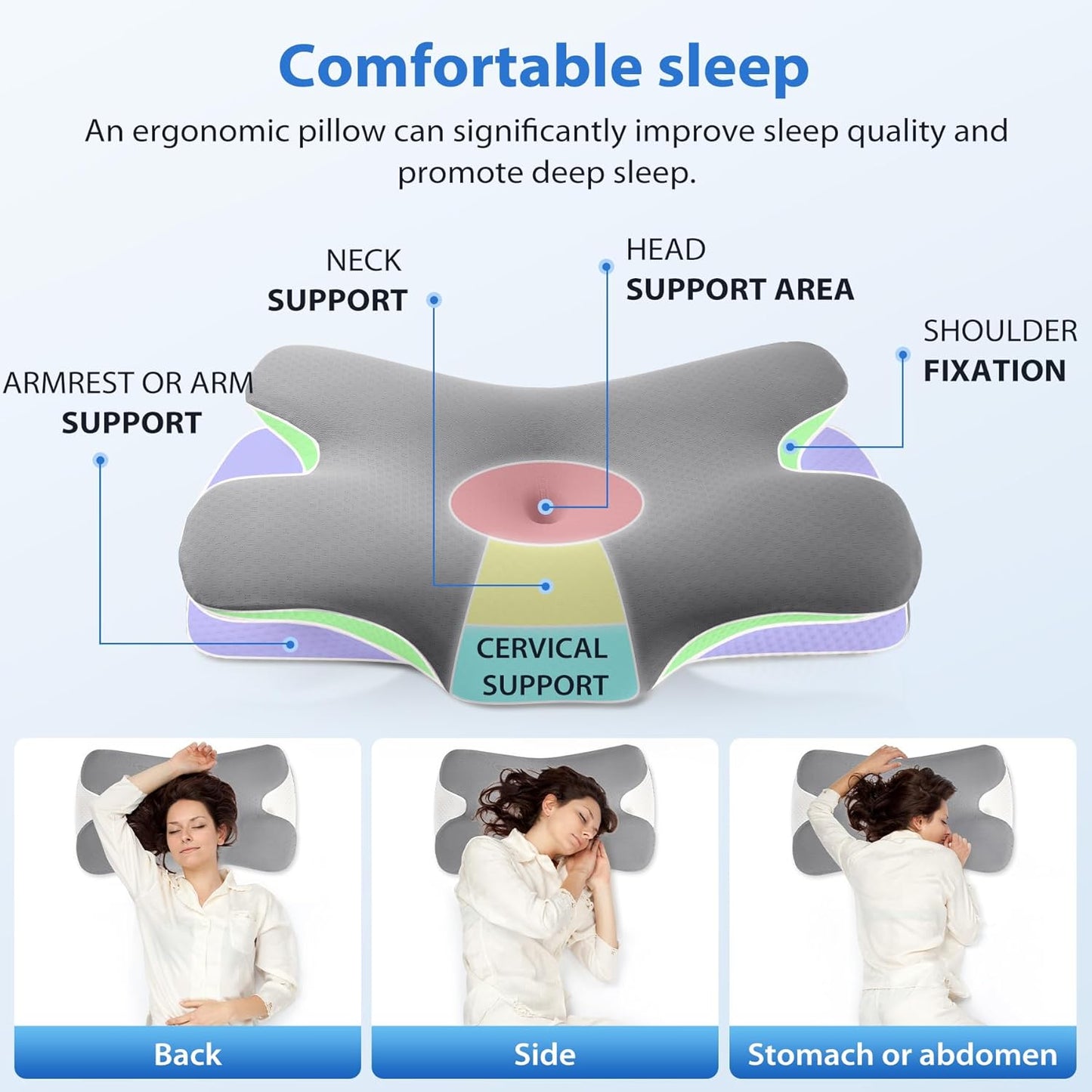 Memory Foam Orthopedic Pillow HP6008
