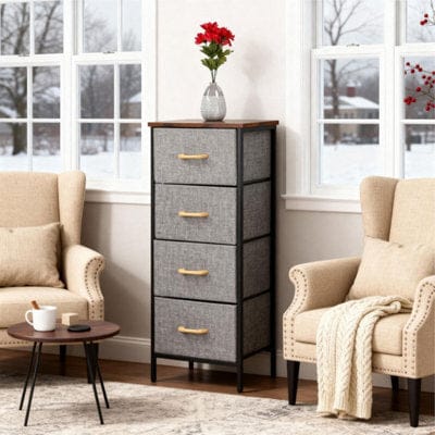 Modern Wood & Metal Drawer Stand HA8003
