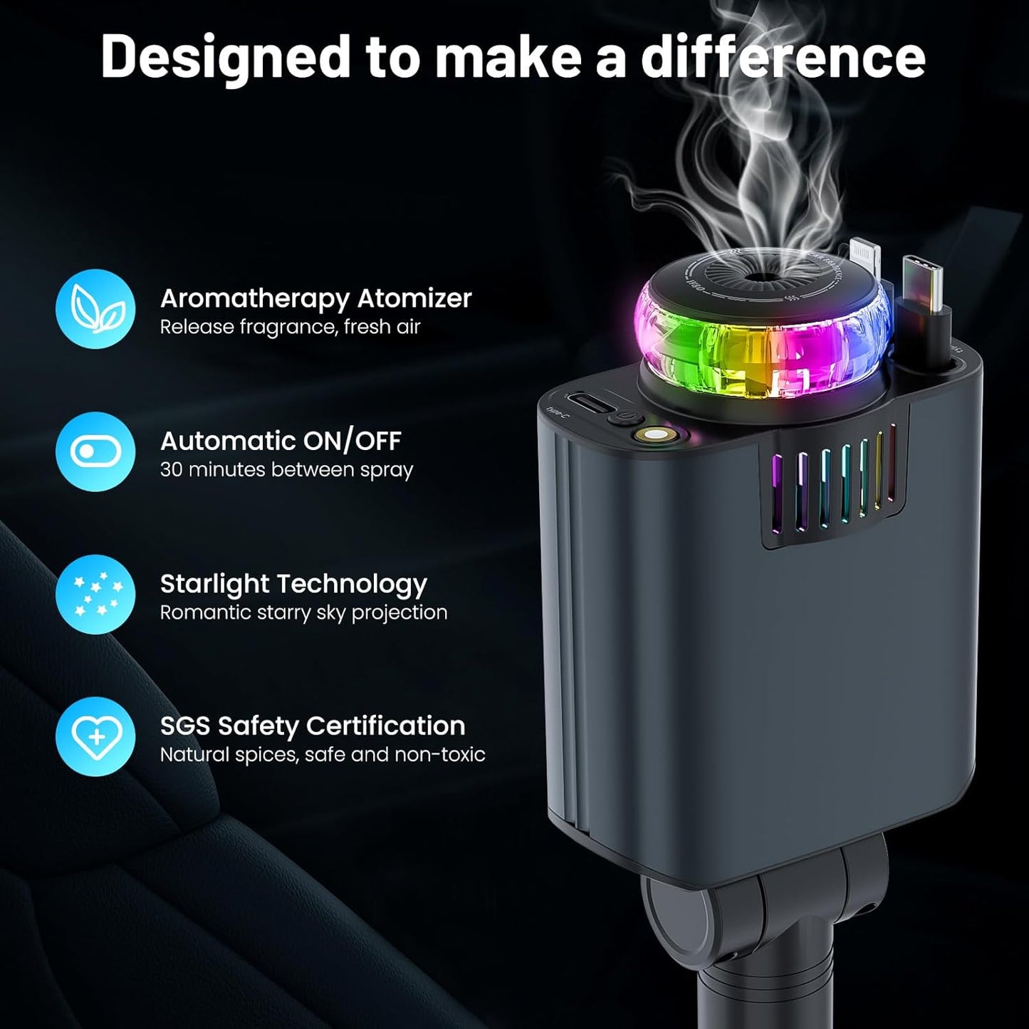 5 In 1 Car Charger Star Light CP4281XR