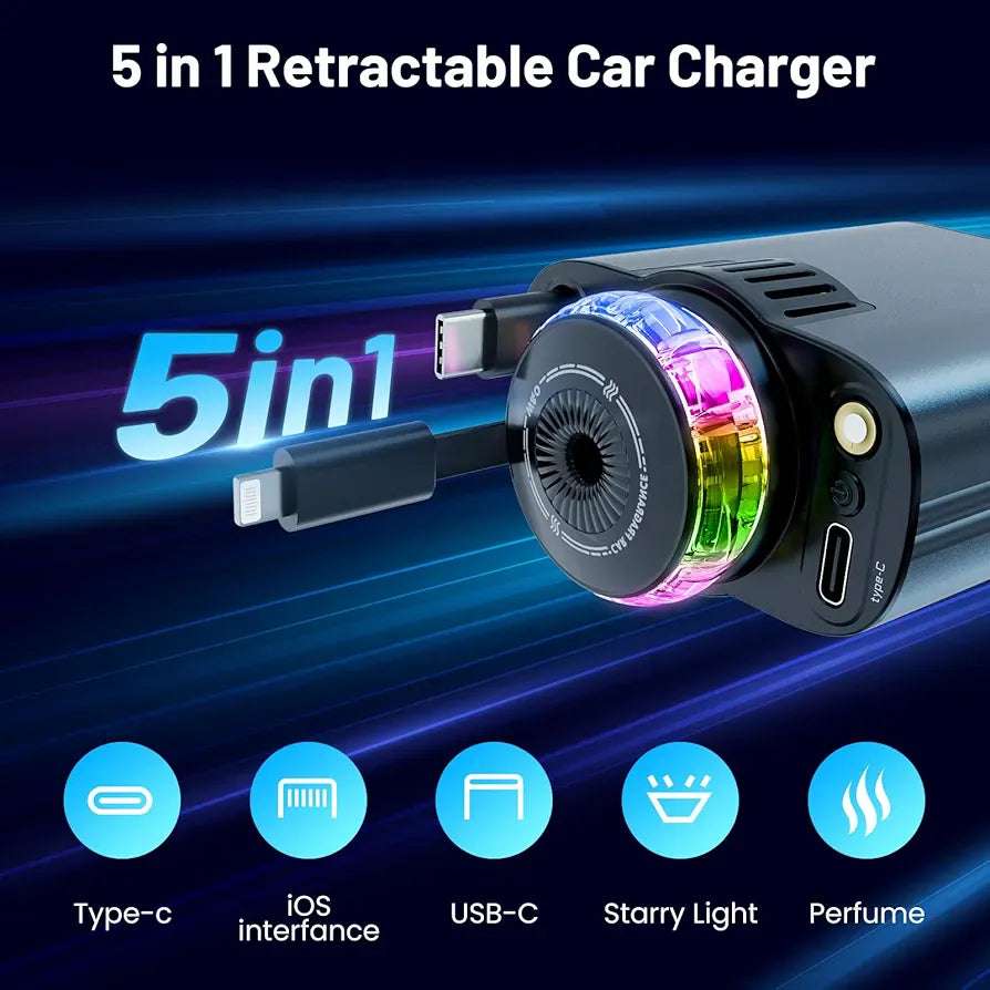 5 In 1 Car Charger Star Light CP4281XR