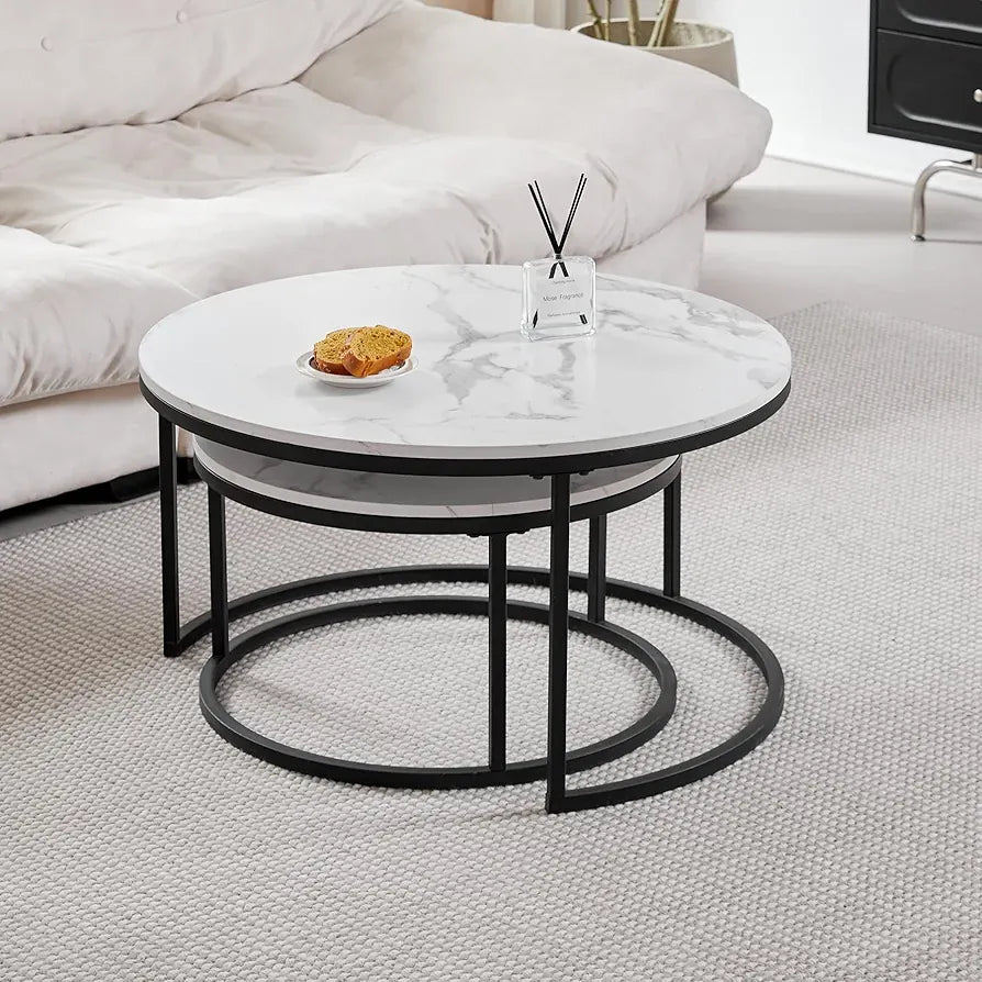 Marble Wood Tables Set of 2 HI7524QN