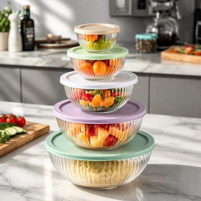 Glass Mixing Bowls Set 5pcs-KW9274BD