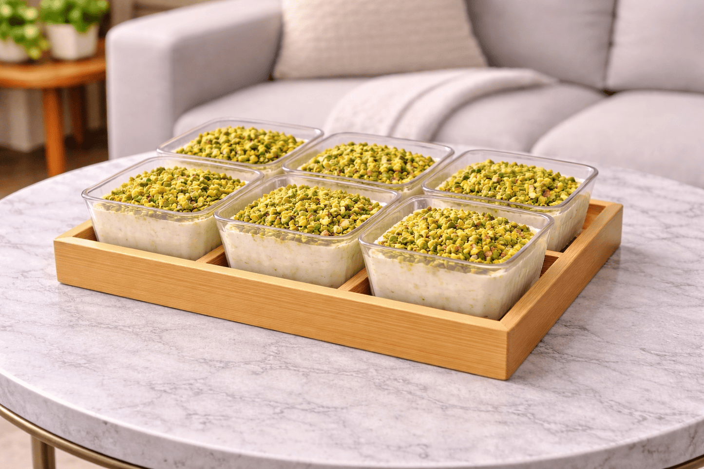Wooden & Glass Tray LSH346